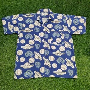 Vintage Baseball AOP Shirt Small 24x30 Oversized Blue